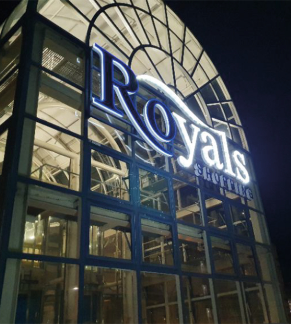The Royals Shopping Cenre, which features signage cared for by Cygnia Maintenance